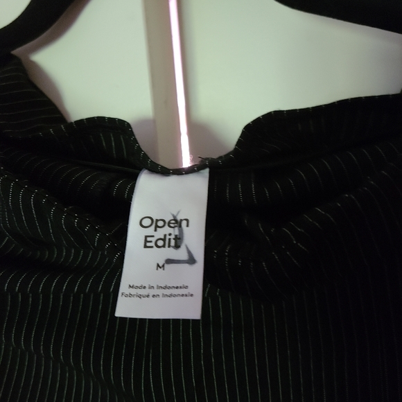 SPLIT HEM JERSEY PANTS IN  STRIPPED BLACK - Picture 4 of 5